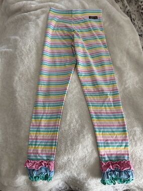 Matilda Jane Pastel Stripe Ruffle Leggings - Pink, Yellow, Mint, Blue, Lavender